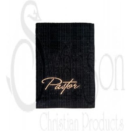GLORIOUSGIFTS Towel Pastor Black with Gold Lettering GL706271